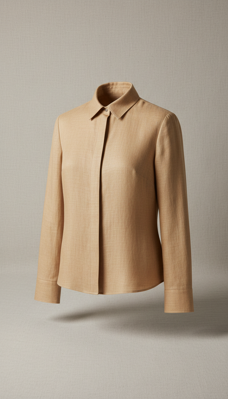 Warm sand tailored blouse