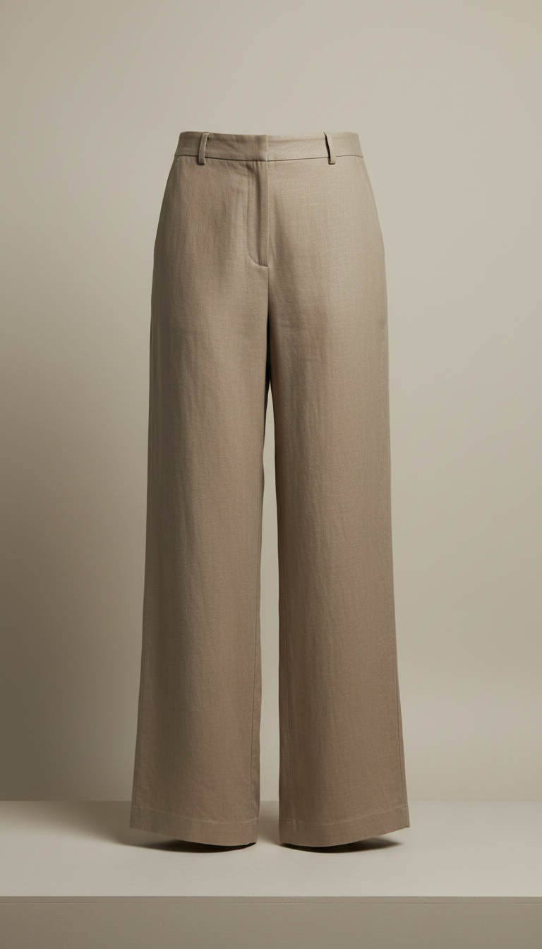 Clay Gray linen wide-leg trousers
