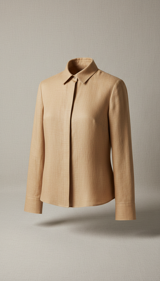 Warm sand tailored blouse