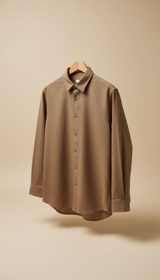 Earthy Brown Button-Up Shirt