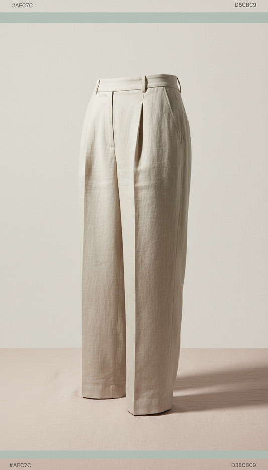 Oat linen tailored pants