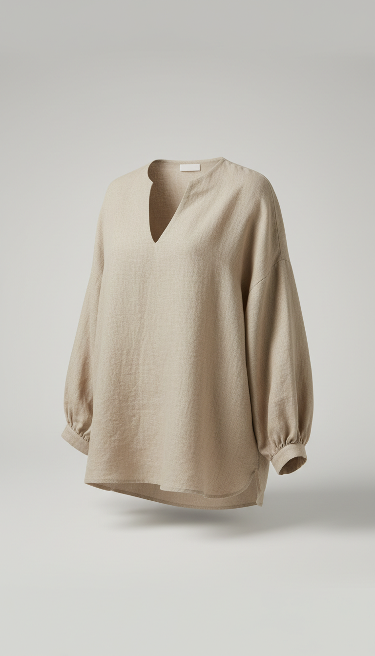 Beige Linen Blouse