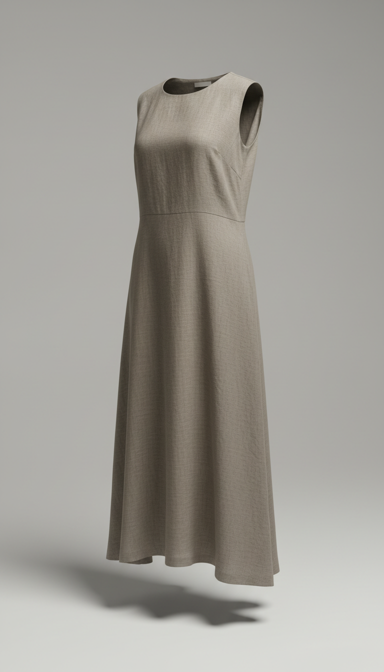 Warm Grey Linen Dress