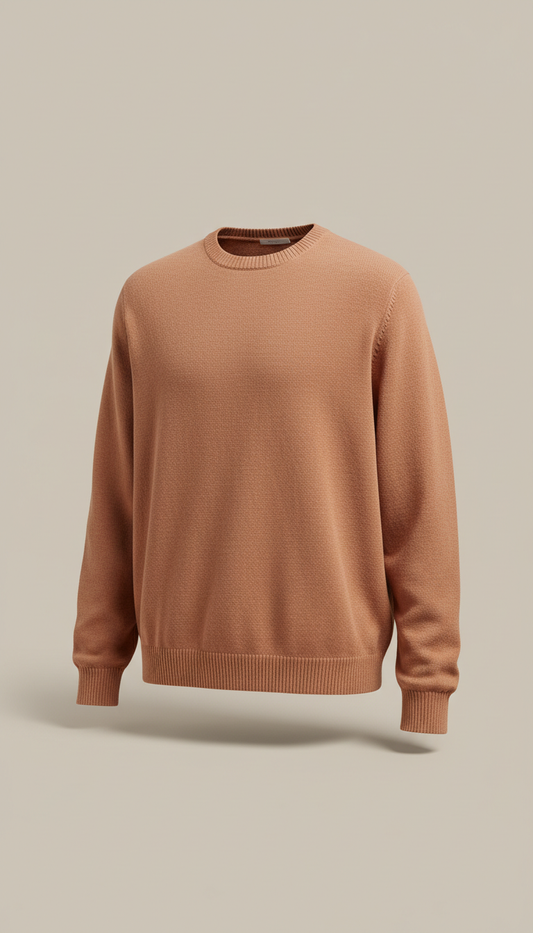 Cotton Knit Crewneck Sweater