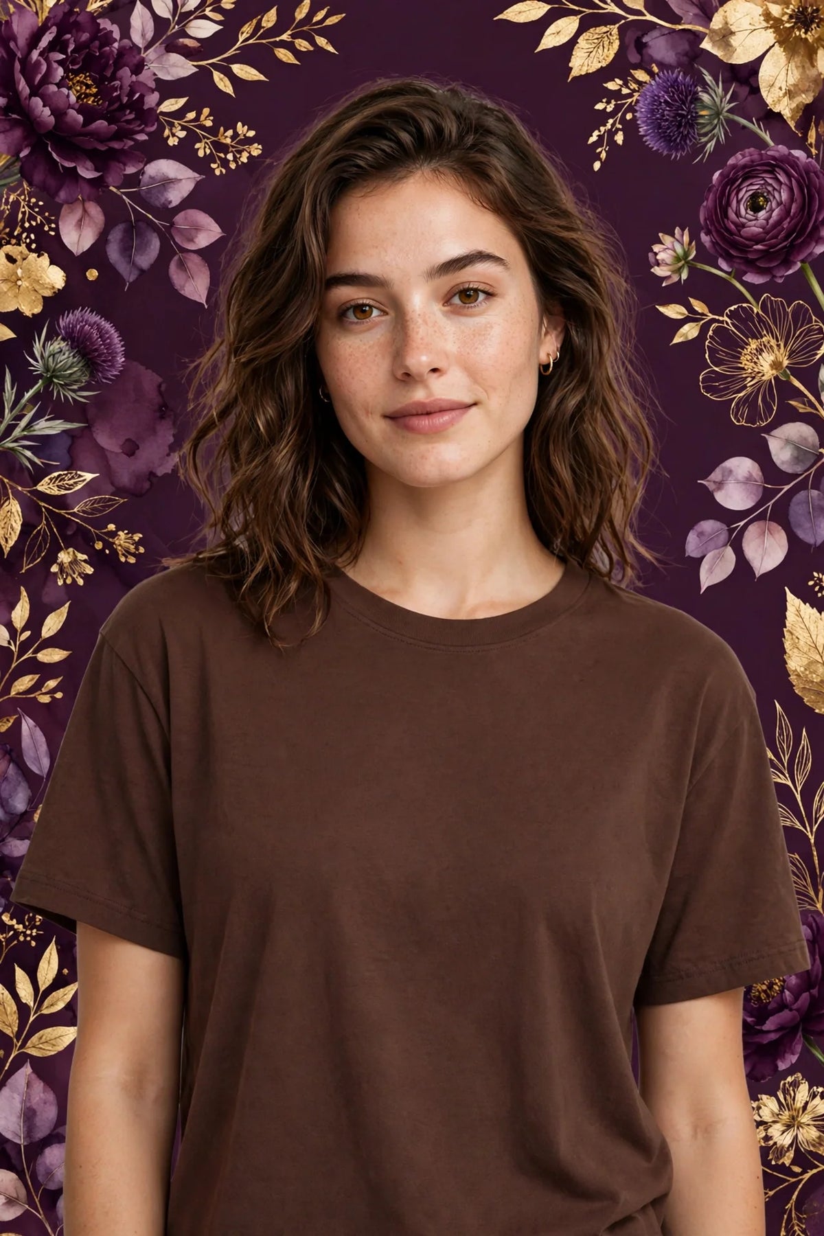 Person wearing Brown Relaxed Everyday Jersey Top