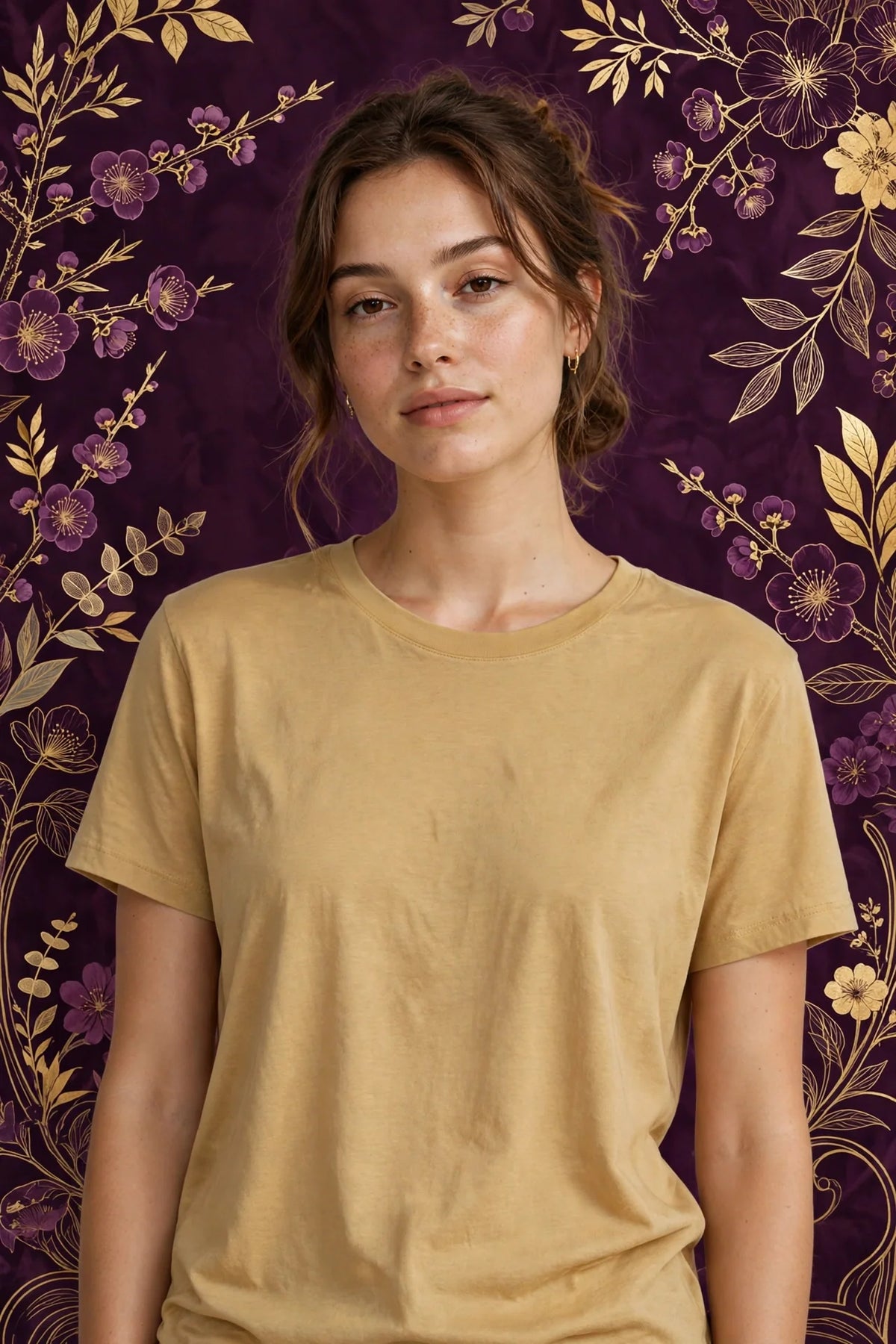 Person wearing Gold Relaxed Everyday Jersey Top