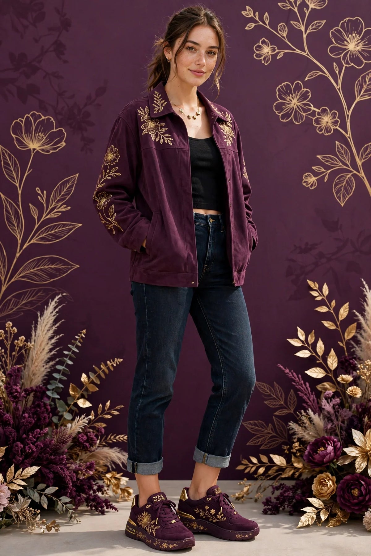 Woman wearing Purple Women's Street Sneakers