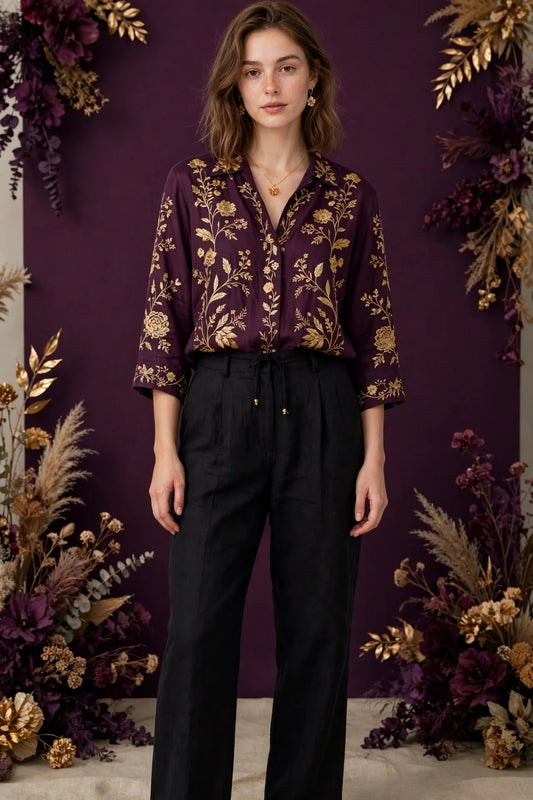 Person wearing Black Linen Trousers