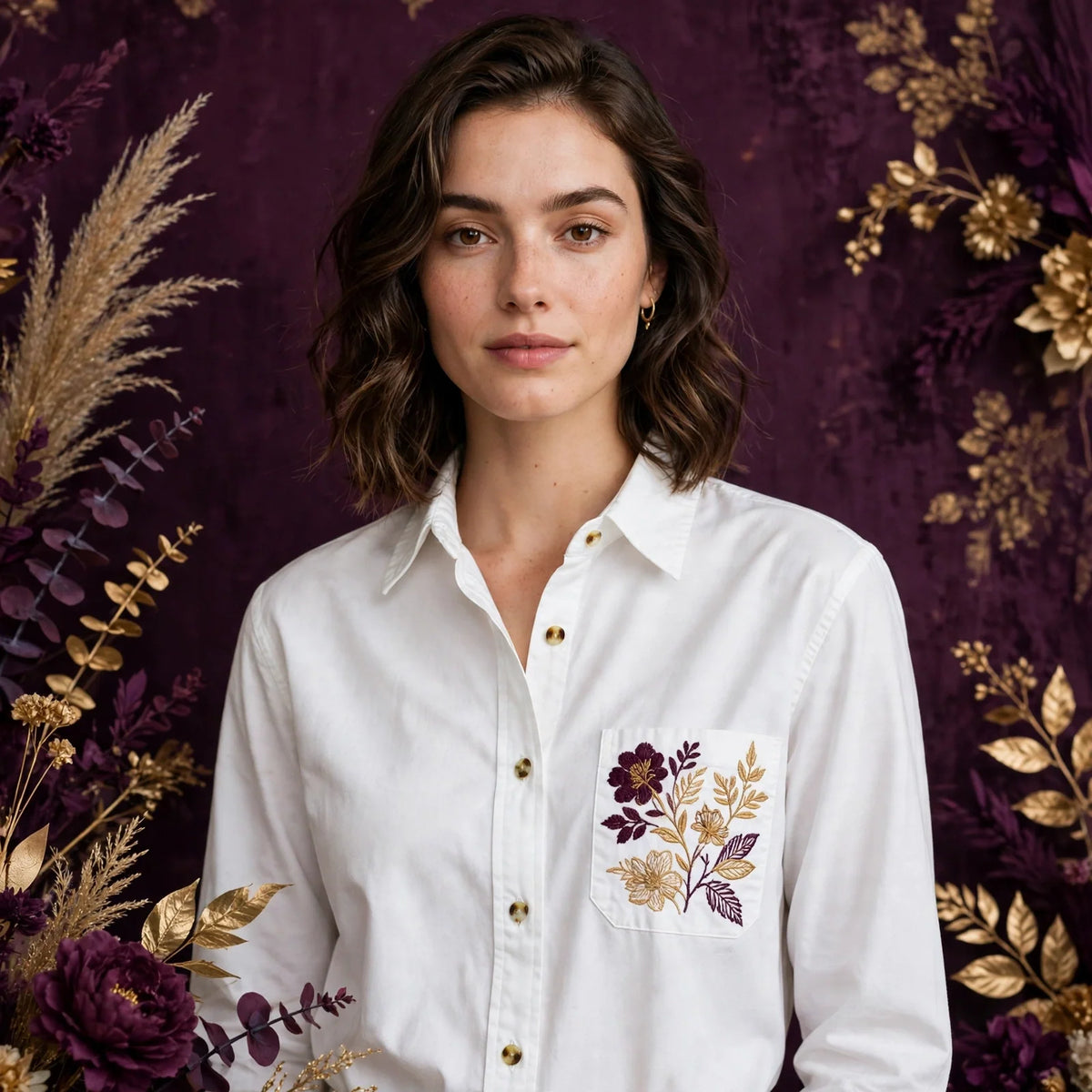 Person wearing White Everyday Workwear Button Shirt