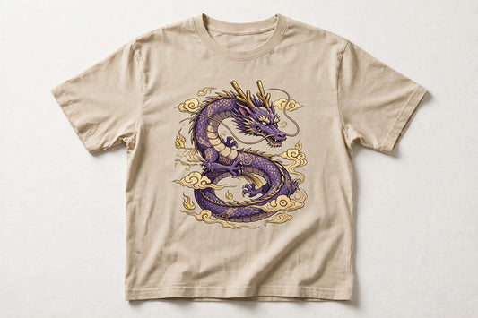 Anime Purple Gold Dragon T-Shirt