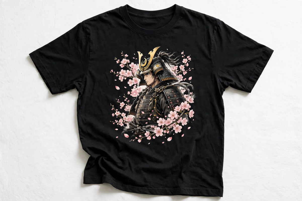 Anime Cherry Blossom Samurai T-Shirt