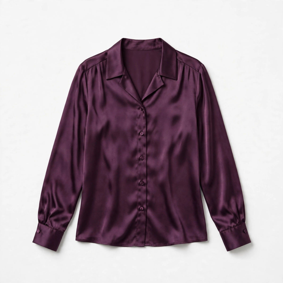 Plum Satin Blouse