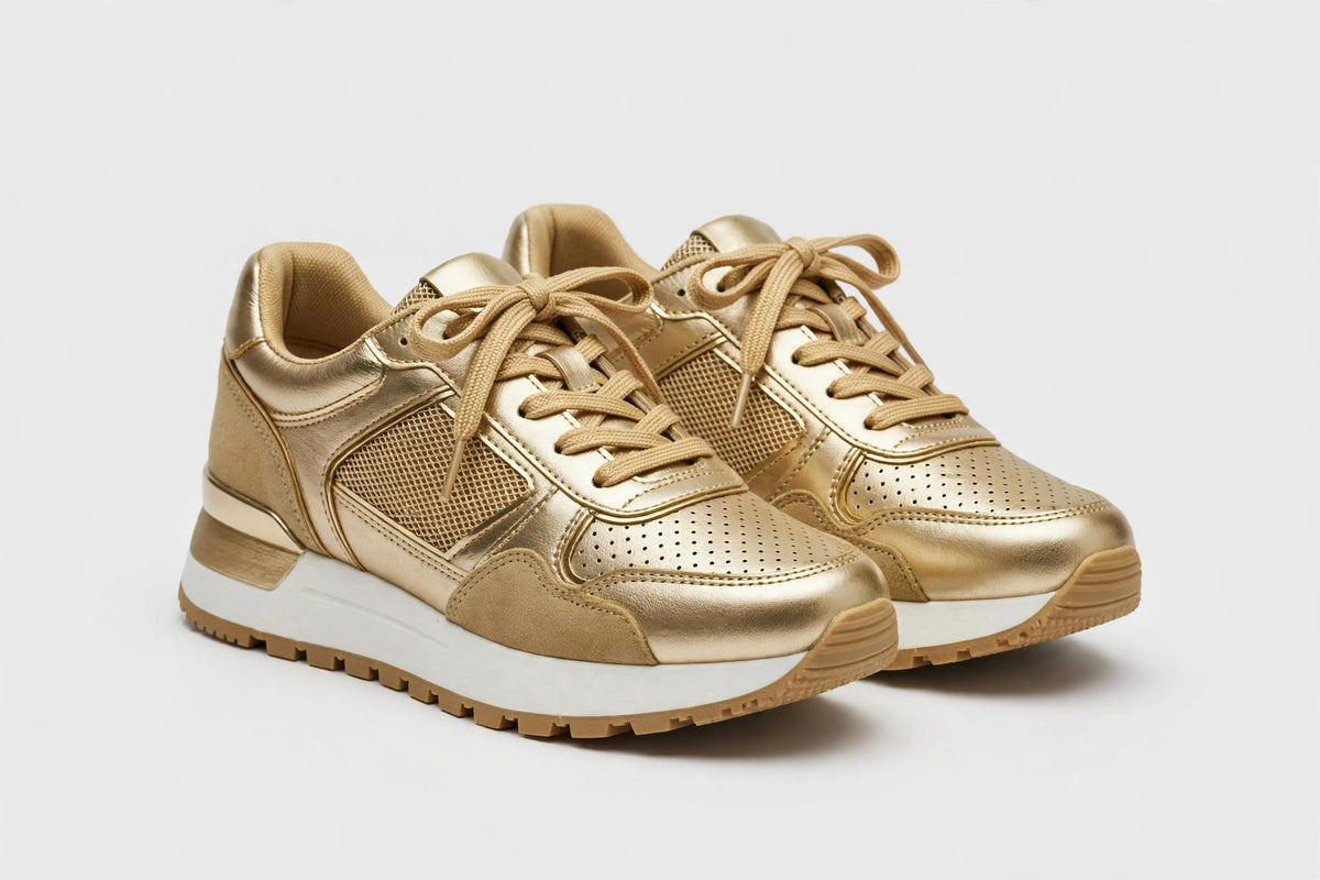 Women's Street Sneakers - Gold